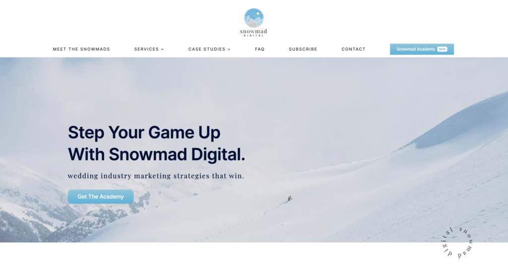 Landing page da Snowmad Digital.