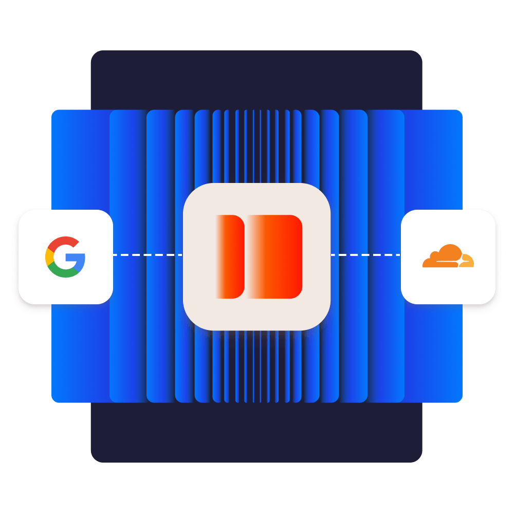 O logotipo do Google Cloud, o logotipo da Kinsta e o logotipo da Cloudflare conectados